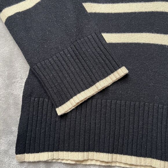 Ellen Tracy Sweater Women's XL Black Striped V-Neck Long Sleeve - Picture 2 of 8